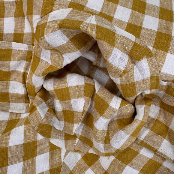 Bien Fifi Olive Gingham Cotton/Linen Tie Sunhat - Picture 5 of 8